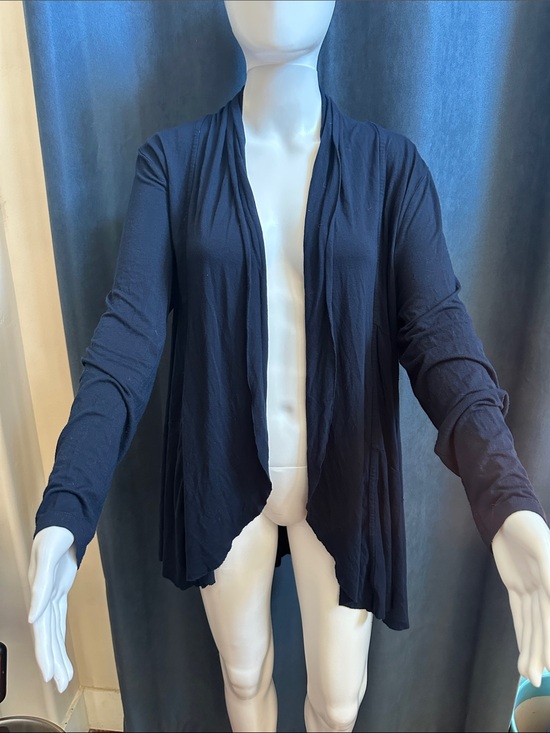 INC International Concepts Sweaters - INC International Concepts Blue Drape Open Front Cardigan Wrap Size L